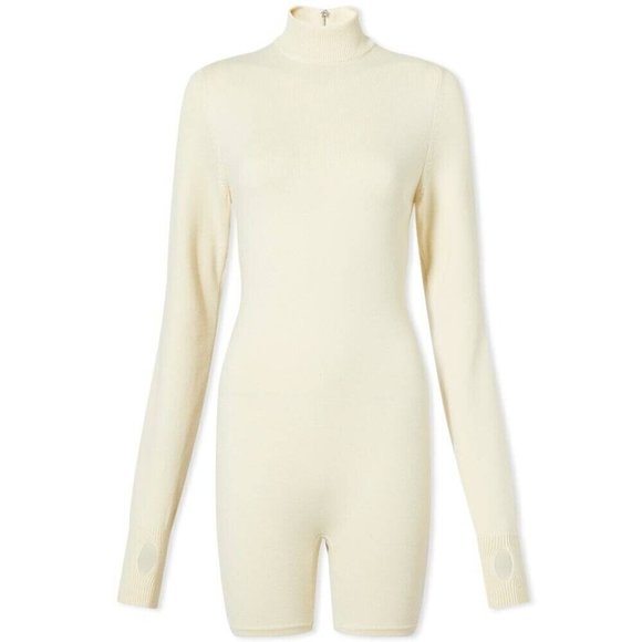 Nike Every Stitch Considered $400 Cream Women's Bodysuit Made in Italy Jumpsuit - Picture 5 of 5